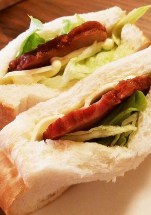 簡単☆焼き豚とチーズのサンドイッチ-レシピのメイン写真