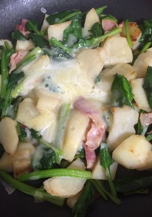ポテトとベーコンとほうれん草のチーズ焼き-レシピのメイン写真