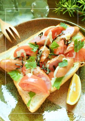 ごてあらポー‼×トマトの塩昆布トースト-レシピのメイン写真