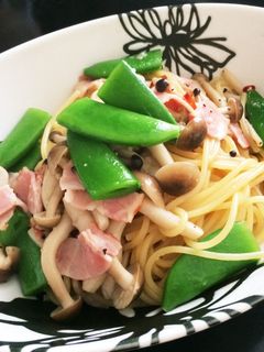 スナップえんどうの和風パスタ-レシピのメイン写真