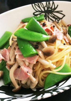 スナップえんどうの和風パスタ-レシピのメイン写真