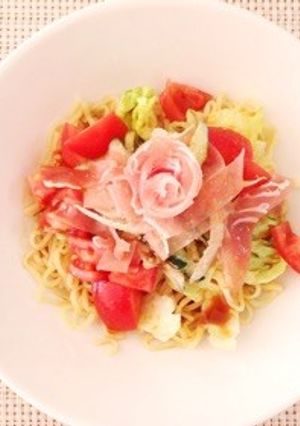 プチ贅沢♡生ハムごぼうサラダ冷やし中華-レシピのメイン写真
