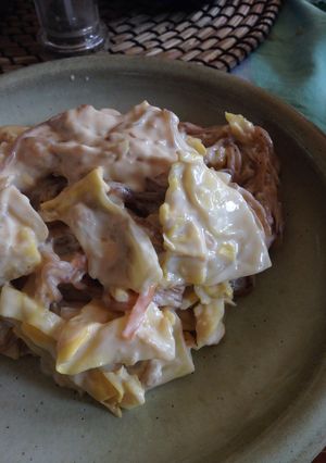 ダイエットにも！白滝で醤油クリームパスタ-レシピのメイン写真