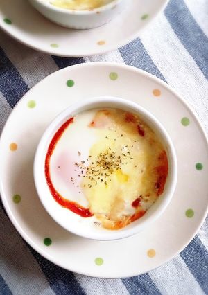朝食に♡とろとろﾊﾑｴｯｸﾞｺｺｯﾄ-レシピのメイン写真