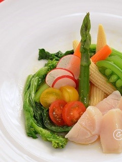 亜麻仁油で春野菜のおしゃれ帆立サラダ-レシピのメイン写真