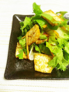 リーフレタスと揚げ豆腐のピリ辛サラダ-レシピのメイン写真