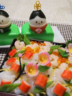 簡単ちらし寿司と♡茹で玉お雛様&お内裏様-レシピのメイン写真