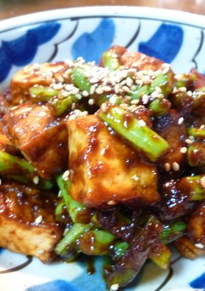 生揚げとインゲンのピリ辛味噌炒め♪-レシピのメイン写真