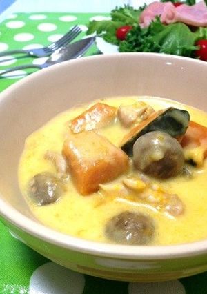 簡単☆南瓜と鶏肉ときのこのミルク煮-レシピのメイン写真