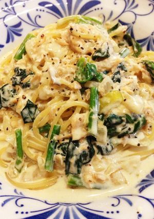 鮭とほうれん草のクリームパスタ-レシピのメイン写真