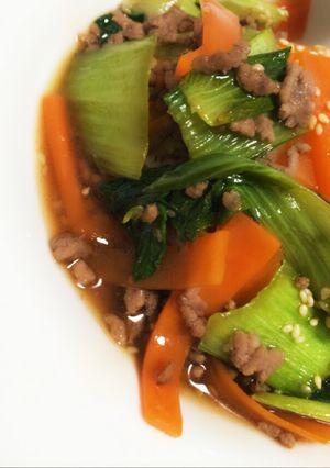 噛むほど美味しい中華丼♡ちんげん菜人参-レシピのメイン写真