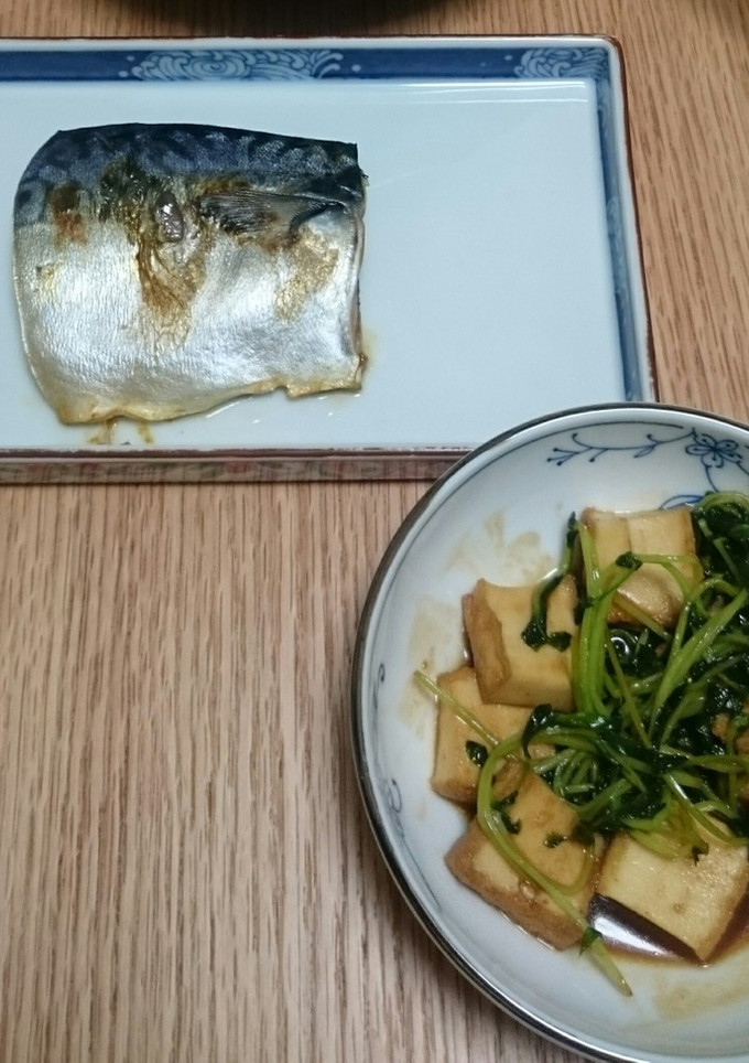 豆苗と厚揚げの味噌炒め-レシピのメイン写真