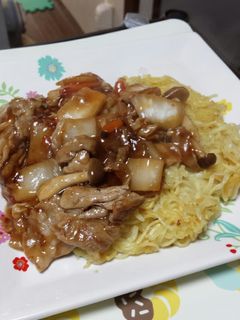 マルちゃん正麺冷やし中華あんかけ焼きそば-レシピのメイン写真