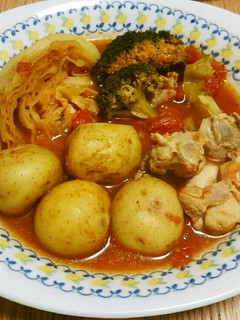 鶏肉、新じゃがと野菜のトマト煮-レシピのメイン写真