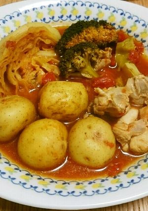 鶏肉、新じゃがと野菜のトマト煮-レシピのメイン写真