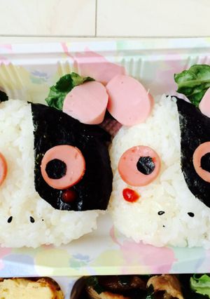 キャラ弁★彡子ウシおにぎり-レシピのメイン写真