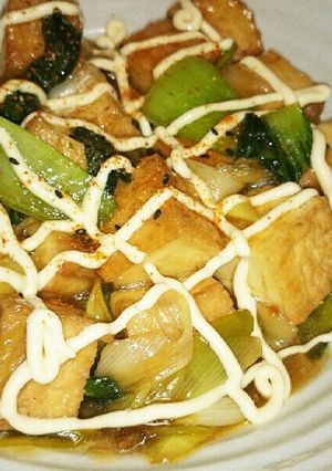 厚揚げとチンゲン菜の照りマヨ炒め-レシピのメイン写真