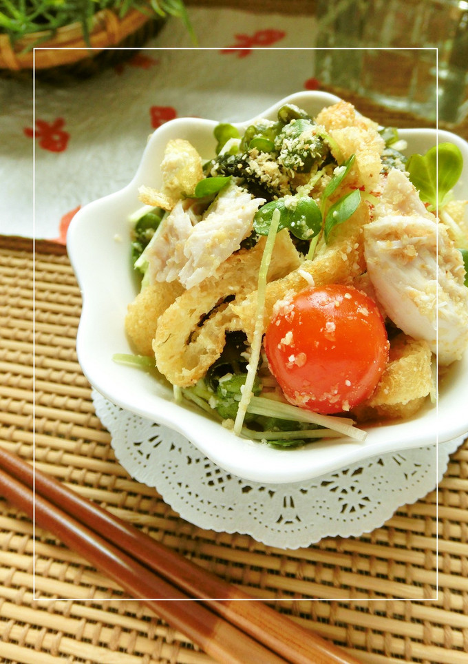 鶏ささみと揚げと野菜の胡麻酢和え-レシピのメイン写真