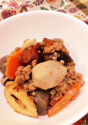 お手軽！豚挽肉と余り食材の煮物-レシピのメイン写真