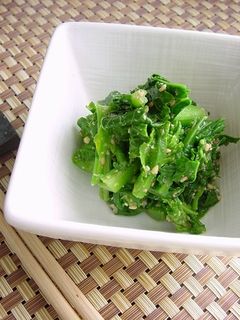 なばな・菜の花の胡麻味噌辛子和え。-レシピのメイン写真