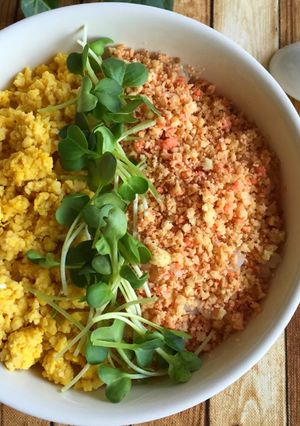 高野豆腐で作る＊ふわふわヘルシーそぼろ丼-レシピのメイン写真