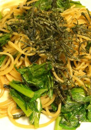 捨てないで！カブの葉とツナの和風パスタ-レシピのメイン写真