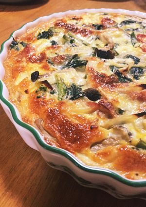 ほうれん草&春菊のキッシュ(生地なし)-レシピのメイン写真