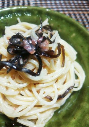 梅マヨ塩こんぶのサラダスパゲッティ♪-レシピのメイン写真