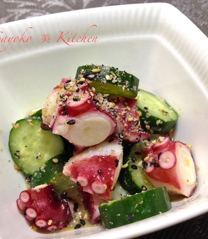 タコと胡瓜の辛子酢味噌和え by uki345 【クックパッド】 簡単おいしい