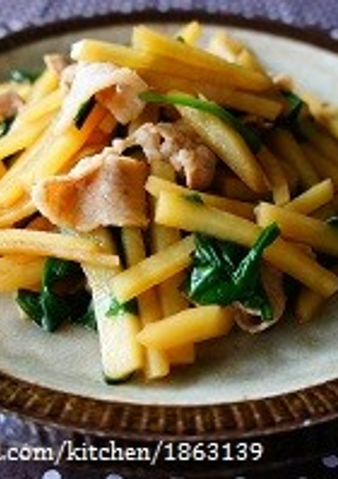 豚肉とじゃがいもとニラのオイスター炒め-レシピのメイン写真
