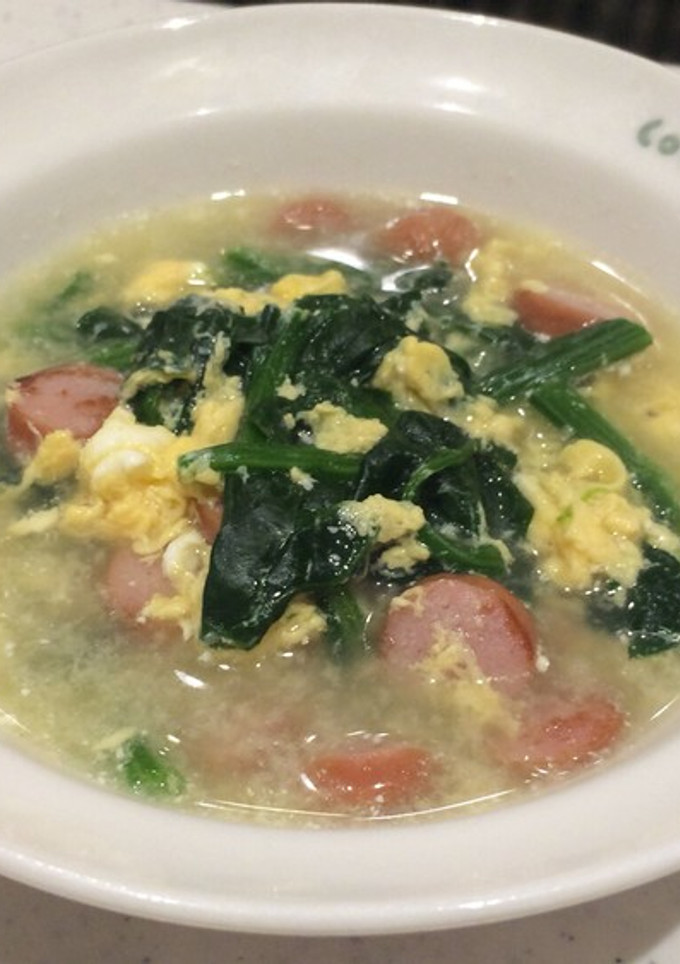 ほうれん草のふわふわたまごスープ-レシピのメイン写真