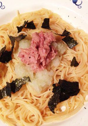 パスタ茹でる間に作れる、おろしツナスパ-レシピのメイン写真