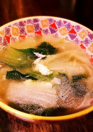 白菜とチンゲン菜の中華卵スープ-レシピのメイン写真