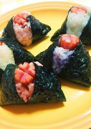 ごてあらポーで☆ももクロカラーの天むす風-レシピのメイン写真