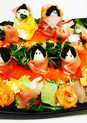 ひな祭り 海鮮チラシの雛ケーキ-レシピのメイン写真