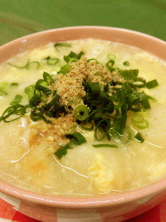 麩と玉子の雑炊♪(おでんの煮汁リメイク)-レシピのメイン写真