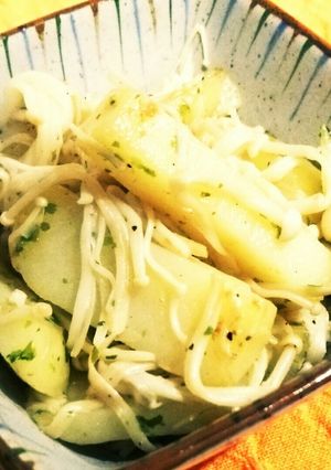 【副菜】のり塩風味♪エノキポテトマヨ炒め-レシピのメイン写真