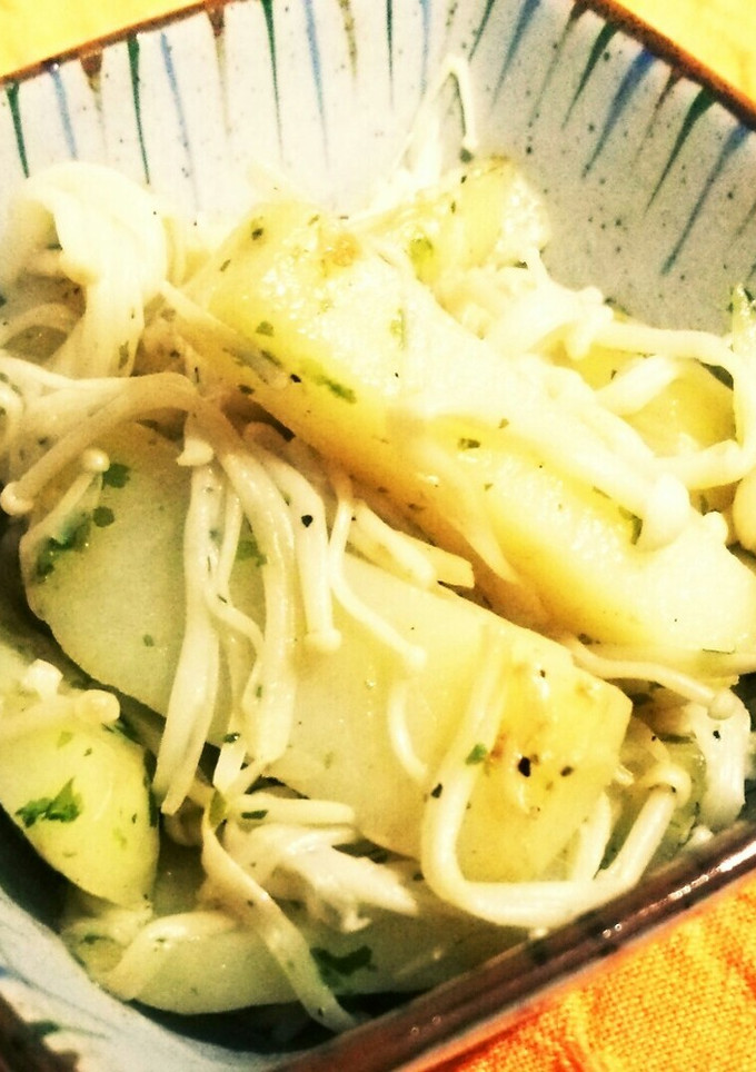 【副菜】のり塩風味♪エノキポテトマヨ炒め-レシピのメイン写真