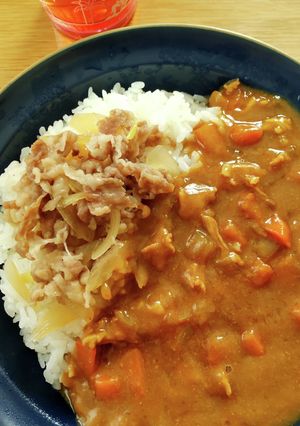 簡単あいがけ牛カレー＊カレーにトッピング-レシピのメイン写真