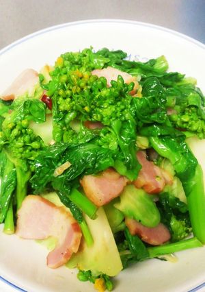 緑鮮やか菜の花と生ザーサイのペペロン風-レシピのメイン写真