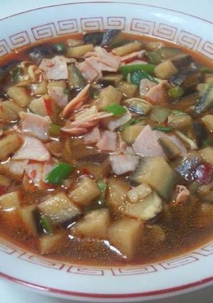【主婦メシ】ナスとハムの中華ラーメン-レシピのメイン写真