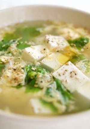 葉を活用♫　セロリの卵スープ　-レシピのメイン写真