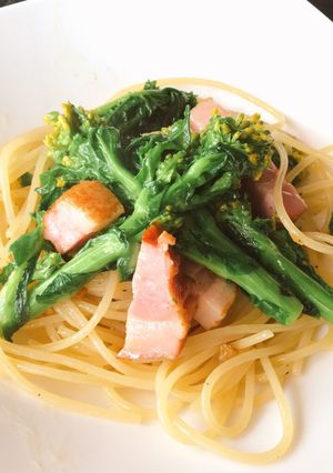 菜の花とベーコンのオイルパスタ-レシピのメイン写真