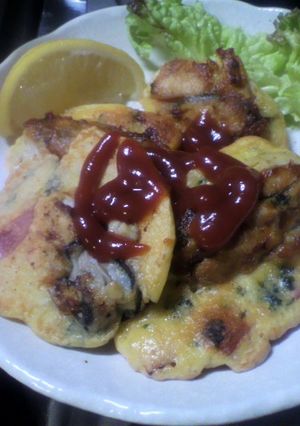 ハマル味わい牡蛎とチーズの落とし焼き-レシピのメイン写真