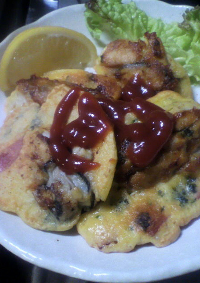 ハマル味わい牡蛎とチーズの落とし焼き-レシピのメイン写真