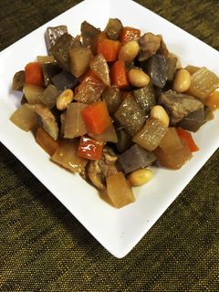フライパン時短調理!麺つゆで大豆の五目煮-レシピのメイン写真
