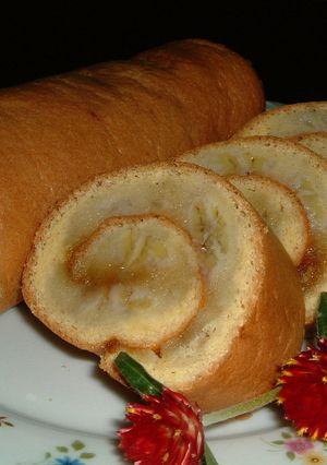 バナナのキャラメルロールケーキ-レシピのメイン写真