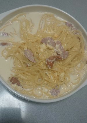 牛乳で簡単！カルボナーラ風？パスタ-レシピのメイン写真