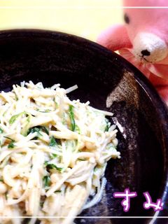 エノキ茸と水菜のゴマヨポン炒め〜♪-レシピのメイン写真
