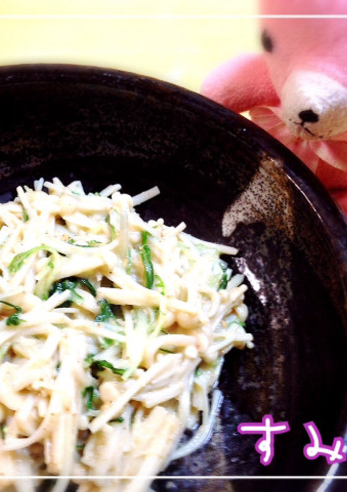 エノキ茸と水菜のゴマヨポン炒め〜♪-レシピのメイン写真
